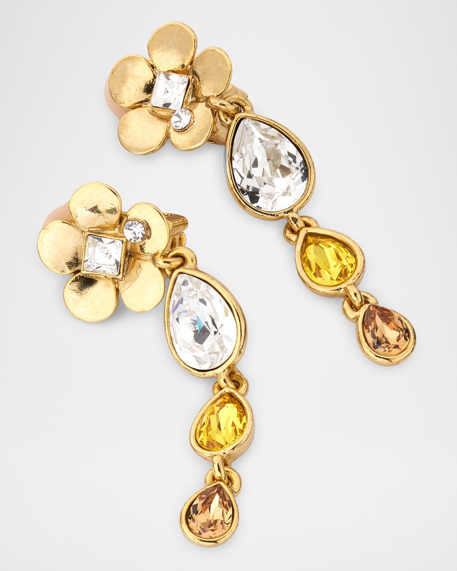 Flower Teardrop Clip-On Earrings  Product Image