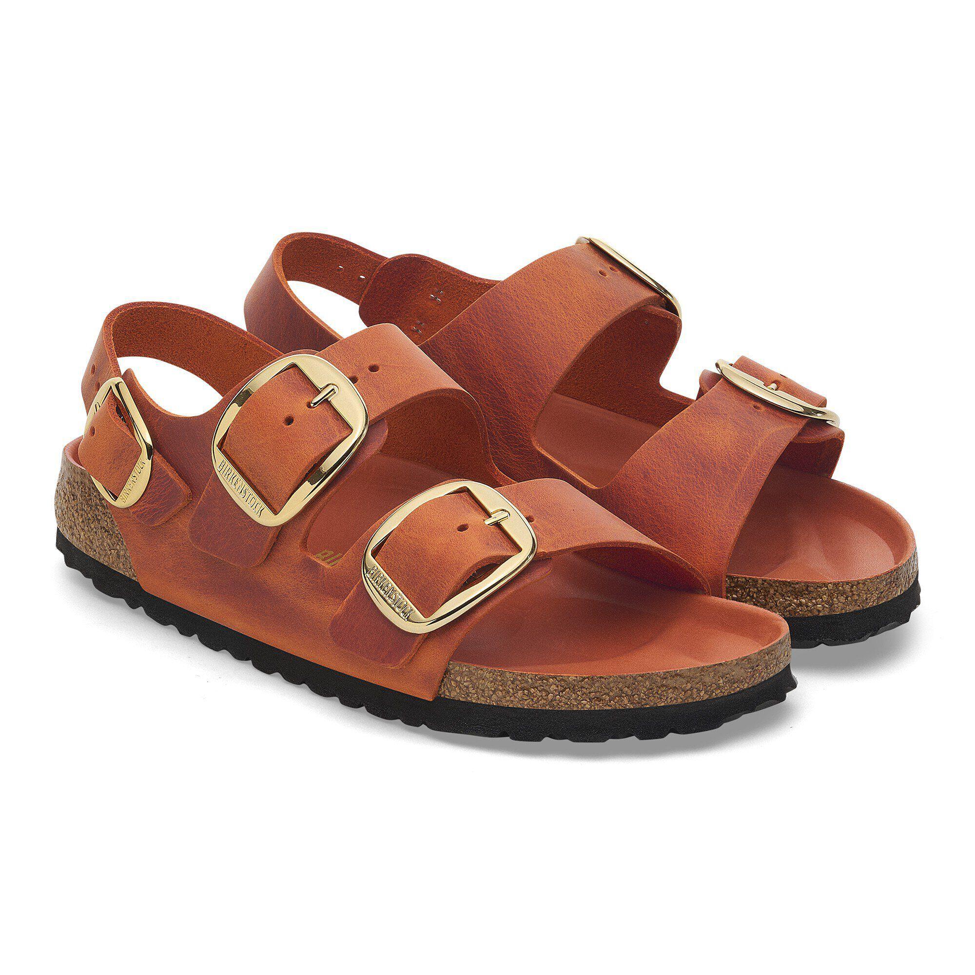 Milano Big Buckle Oiled Leather Burnt Orange Product Image