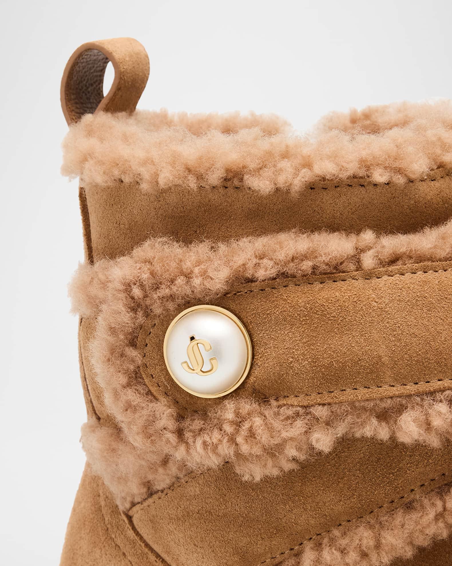 Meena Suede and Shearling Zip Ankle Boots Product Image