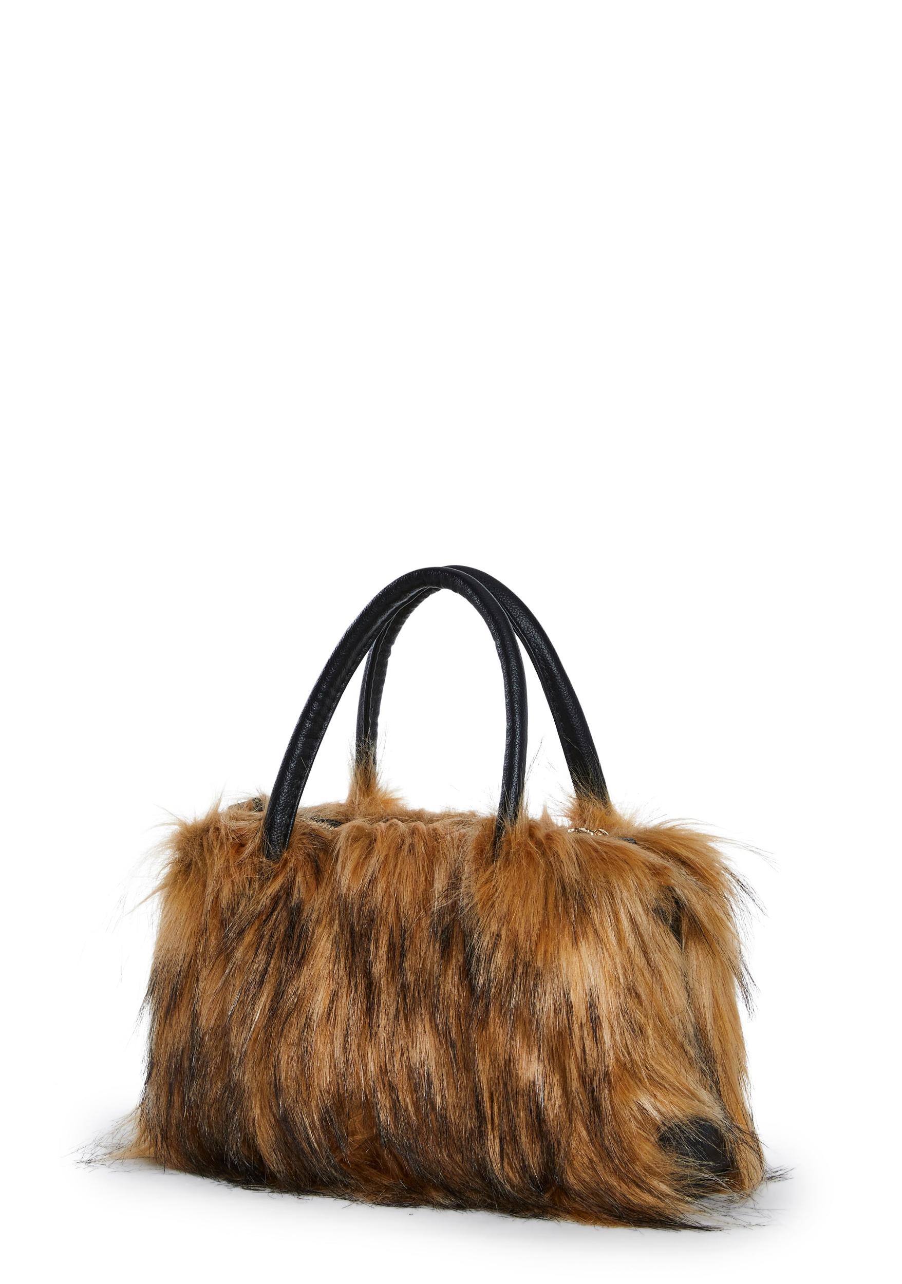 Shaggy Shoulder Weekender Bag - Brown Product Image