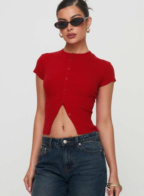 Suzu Knit Top Red Product Image