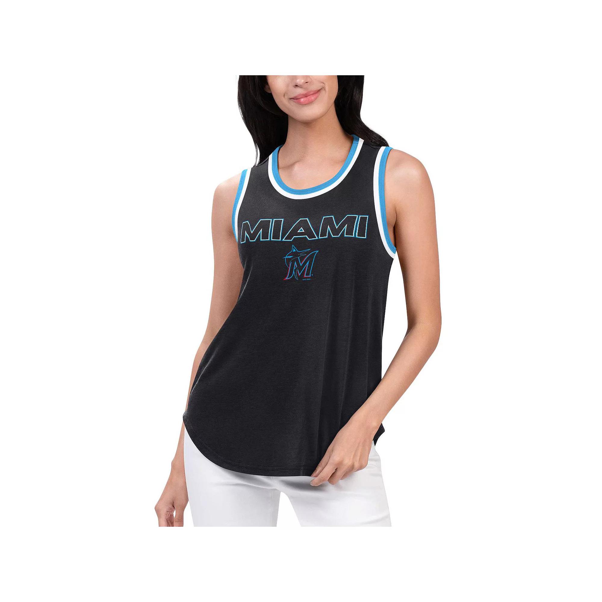 Women's G-III 4Her by Carl Banks Black Miami Marlins Strategy Tank Top, Size: XL Product Image