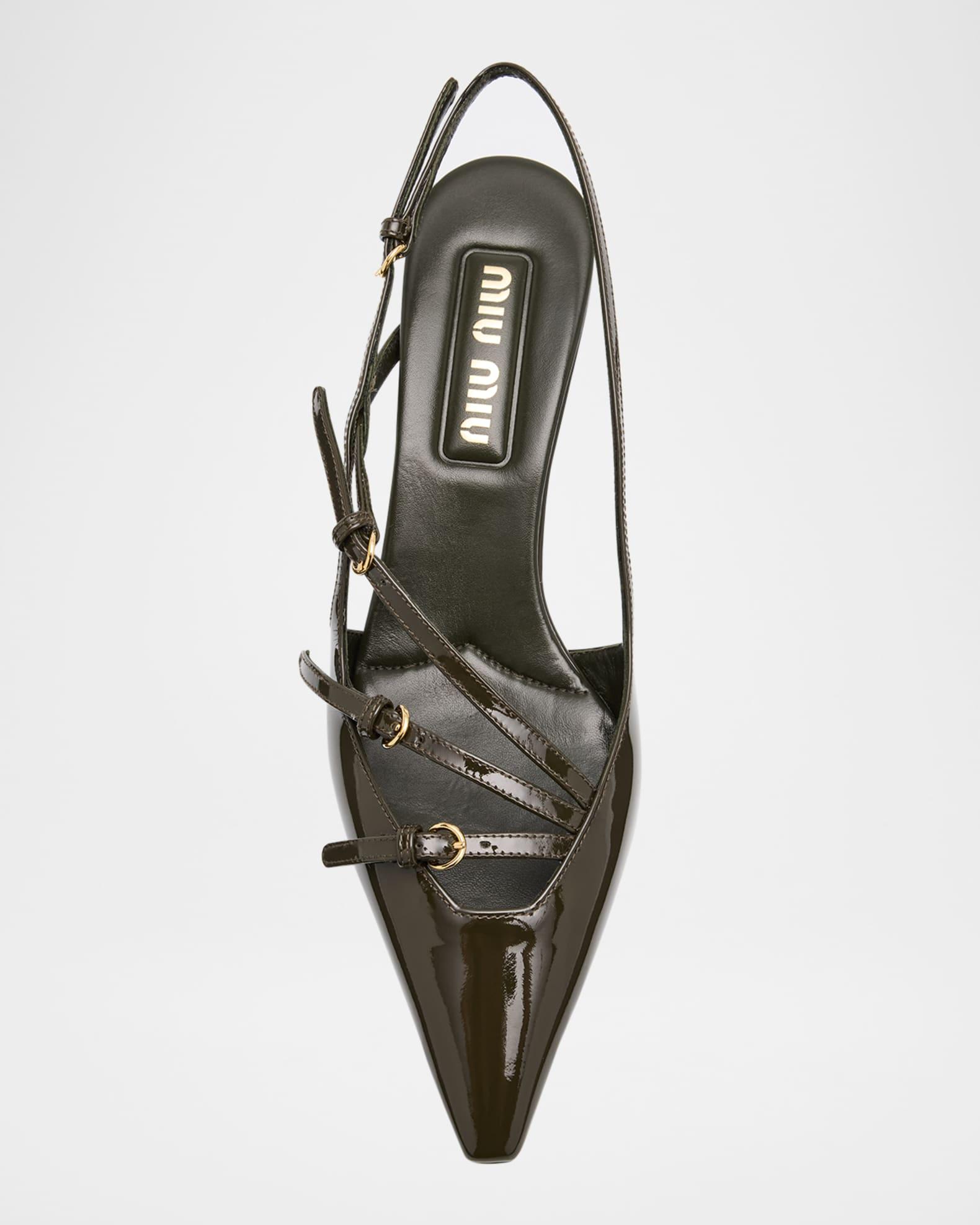Patent Buckle-Trio Slingback Pumps Product Image