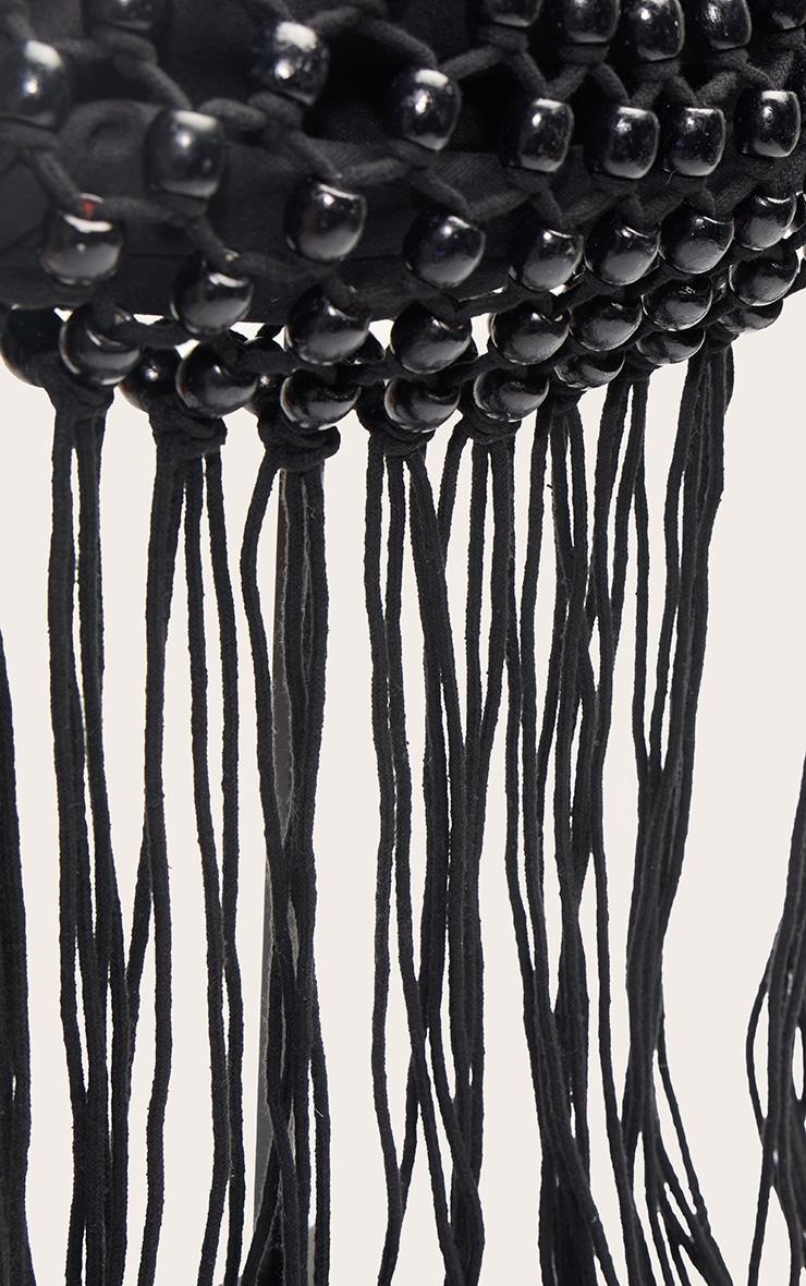 Black Beaded Weave Bucket Bag Product Image