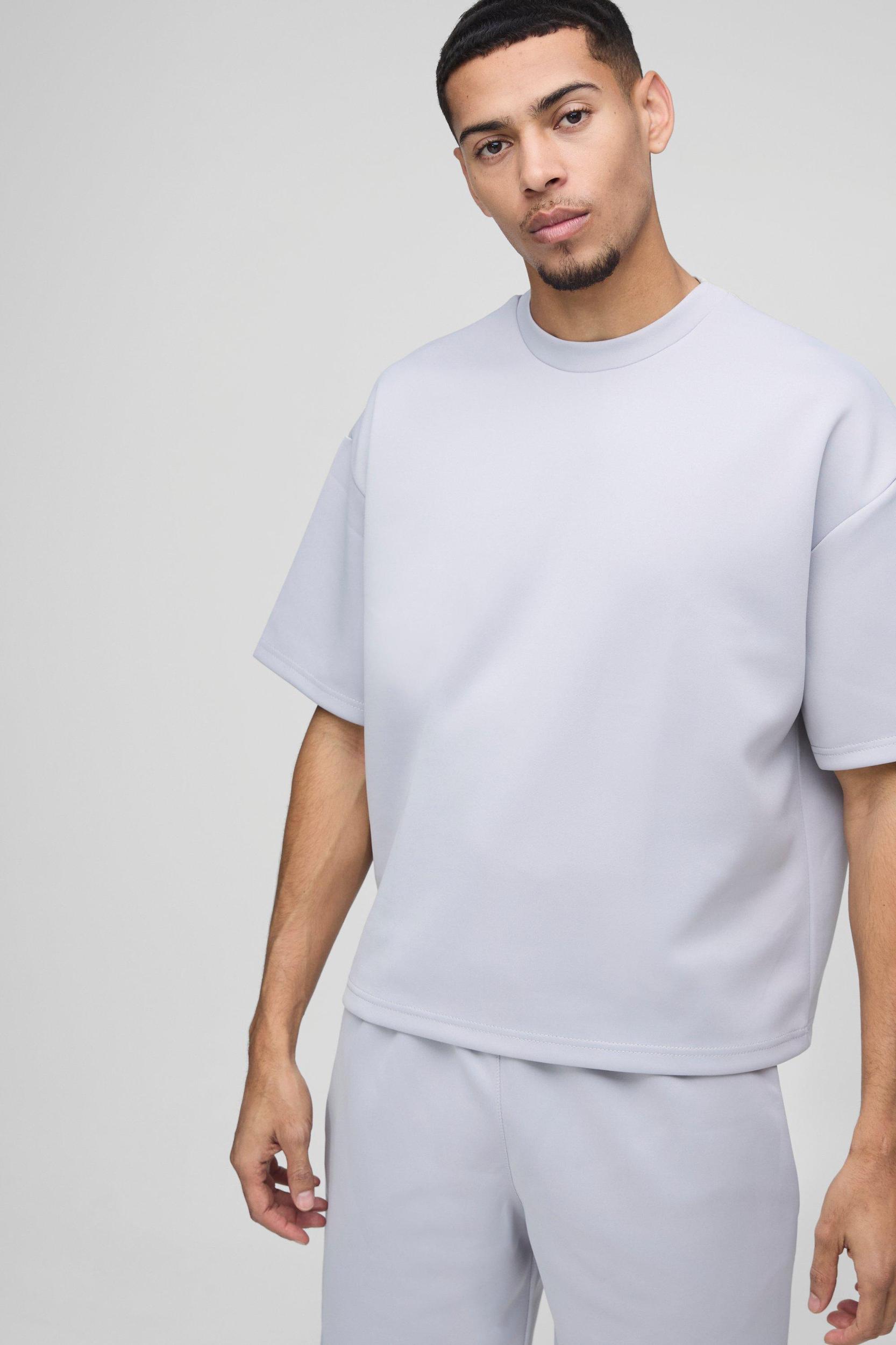Oversized Boxy Scuba T-Shirt & Short Set | boohooMAN USA Product Image