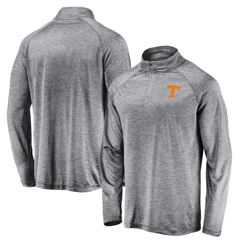 Men's Fanatics Branded Gray Tennessee Volunteers Striated Raglan Lightweight Quarter-Zip Top,  Product Image