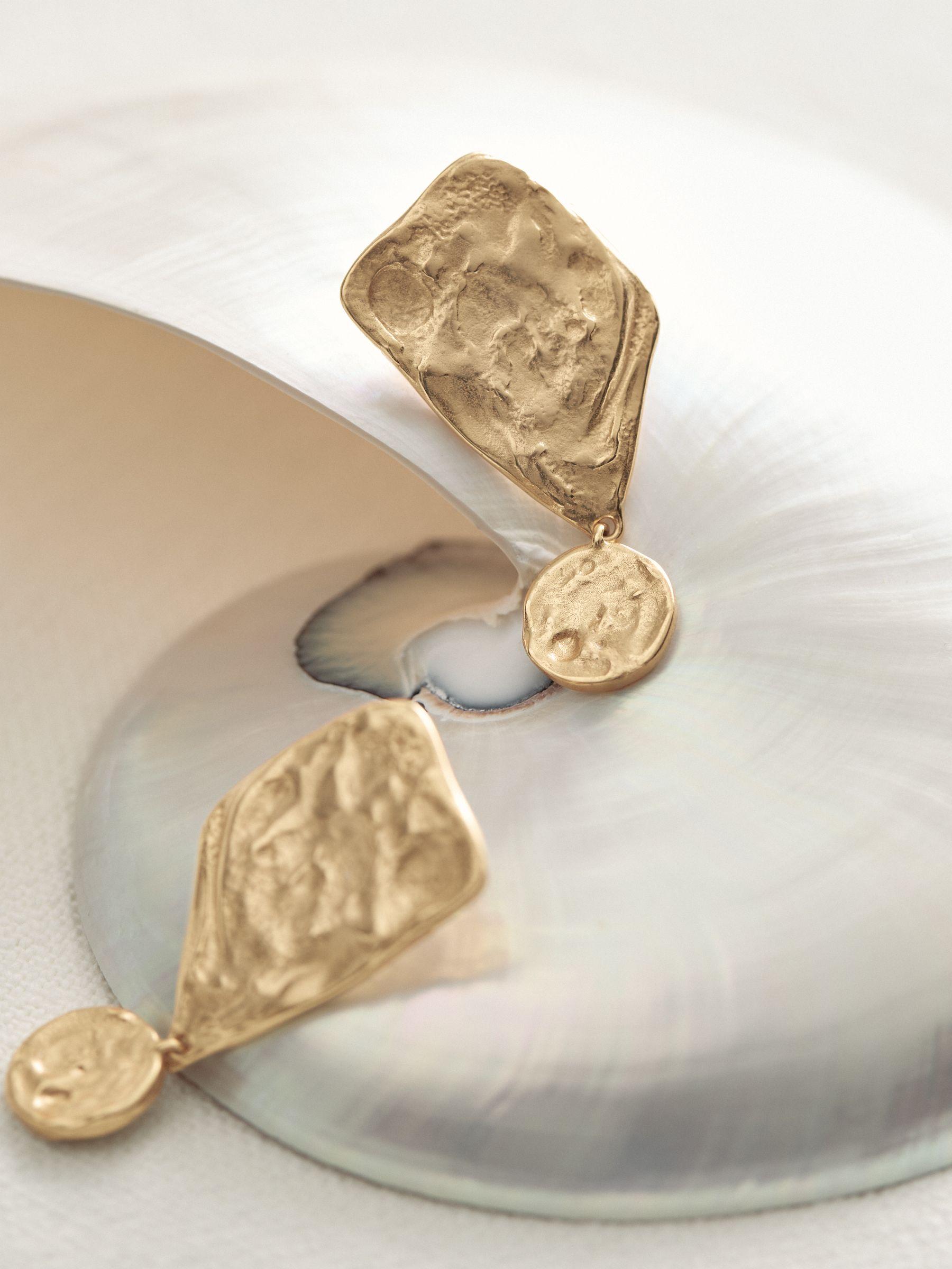 Molten Large Drop Earrings in Gold Tone Product Image