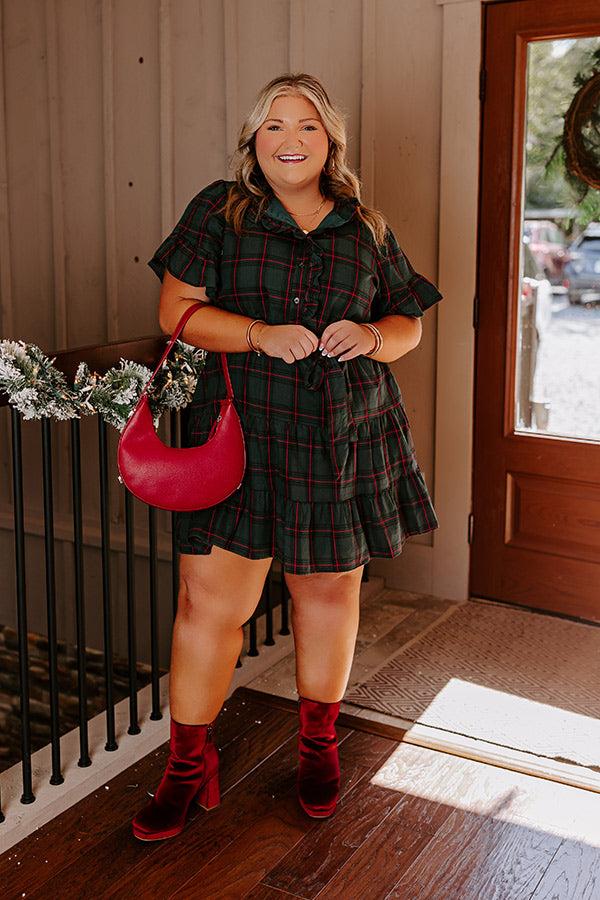 Apple Orchard Dreaming Plaid Mini Dress Curves Product Image
