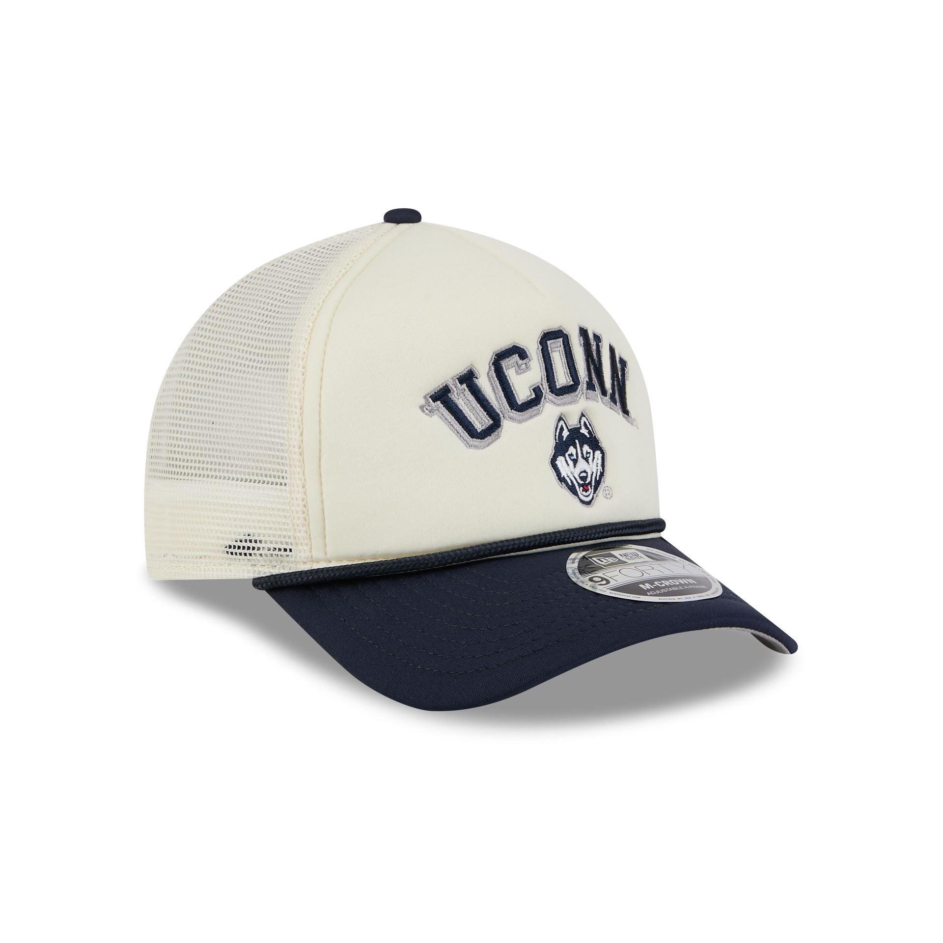 Connecticut Huskies Chrome Arch 9FORTY M-Crown A-Frame Trucker Hat Male Product Image