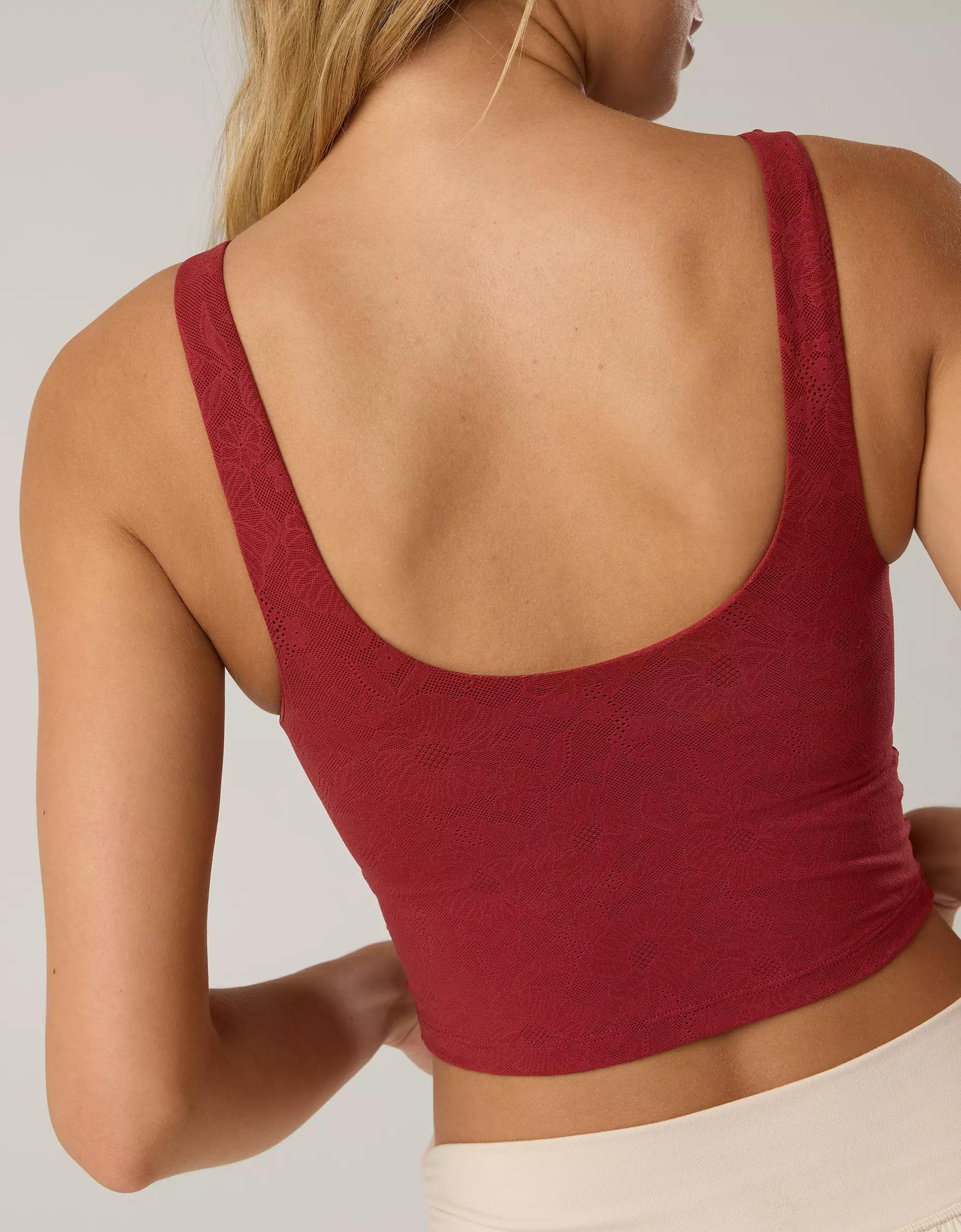 OFFLINE By Aerie Lace Low Key Longline Sports Bra Product Image