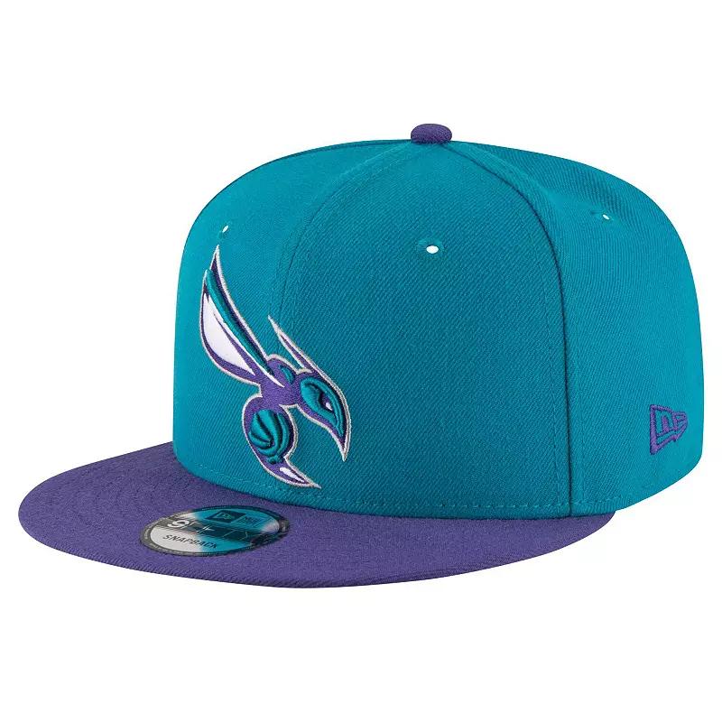 Men's New Era Teal/Purple Charlotte Hornets Official Team Color 2Tone 9FIFTY Snapback Hat, Chr Blue Product Image