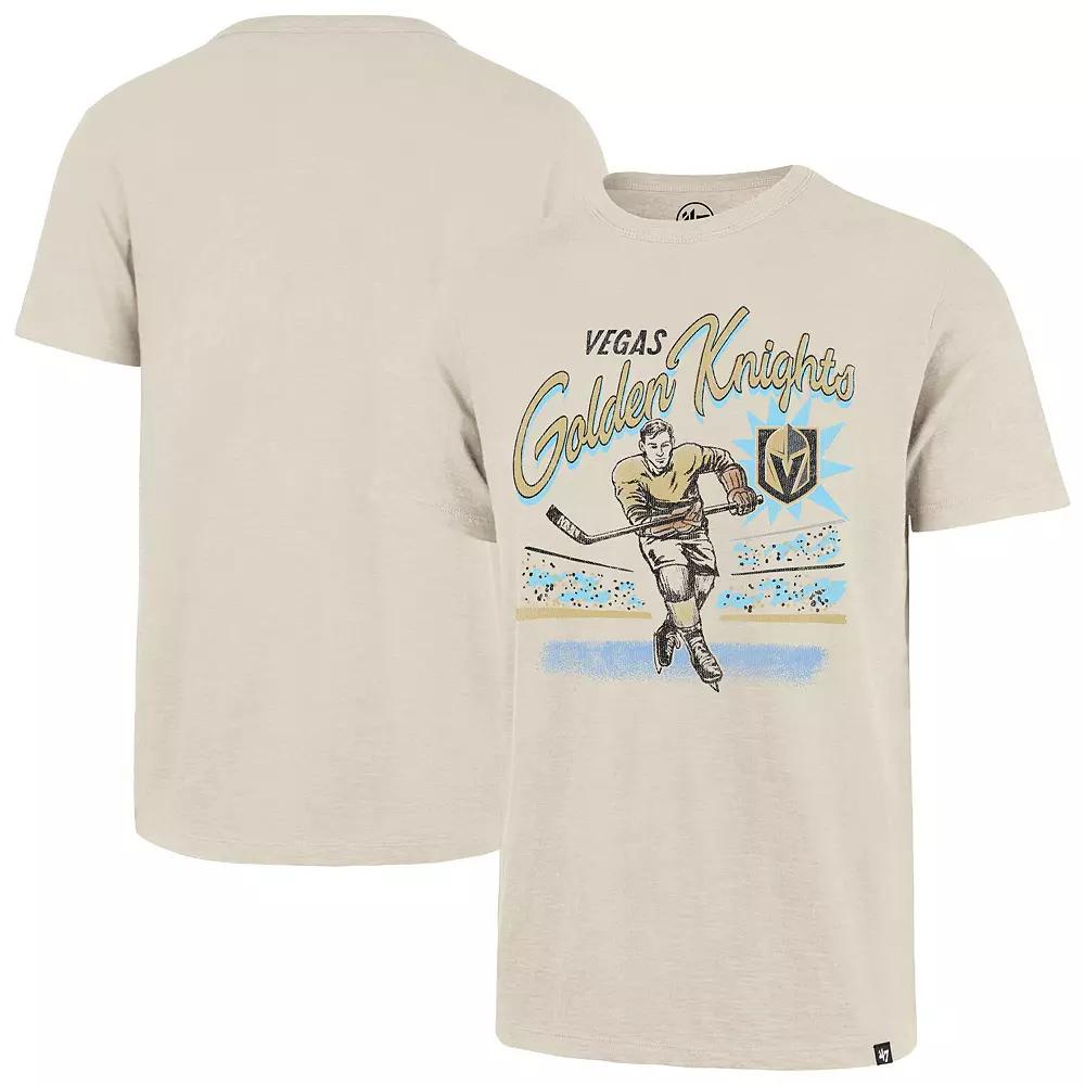 Men's '47  Natural Vegas Golden Knights Hockey Player Golden Age Scrum T-Shirt, Size: Large, Lvk Beige Product Image