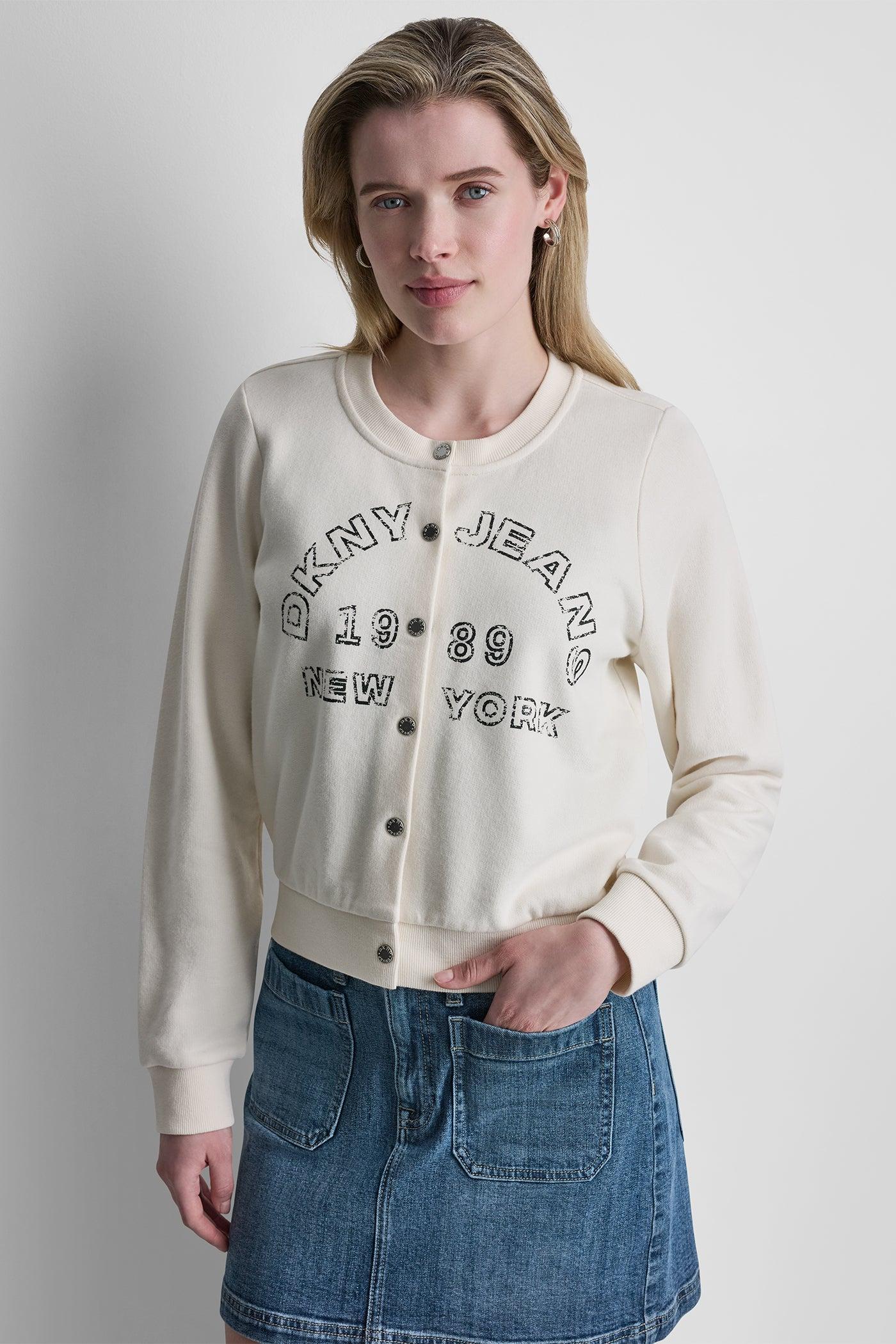 BUTTON FRONT SHRUNKEN LOGO JACKET Product Image