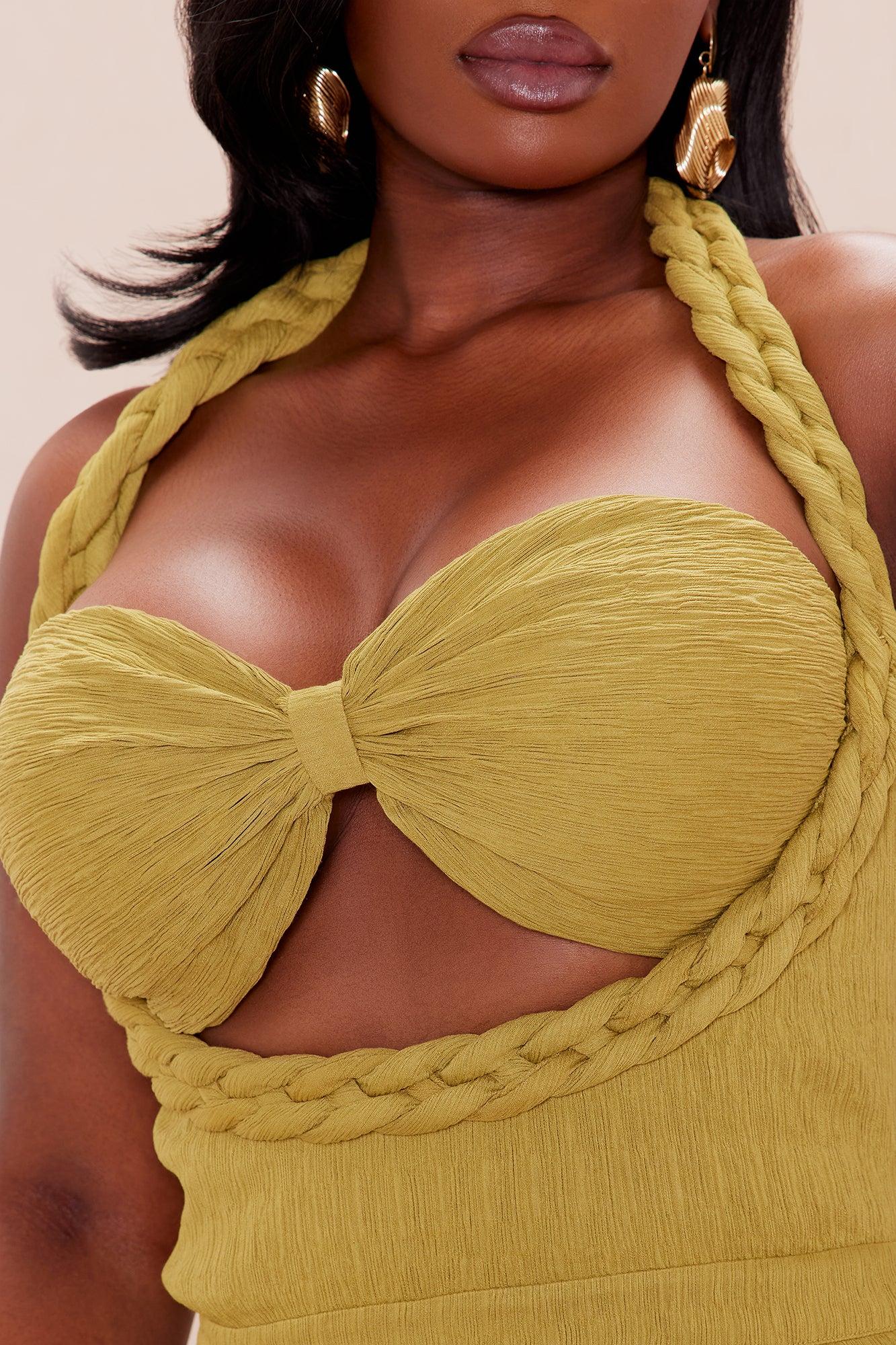 Chelsea Textured Jumpsuit - Olive Product Image