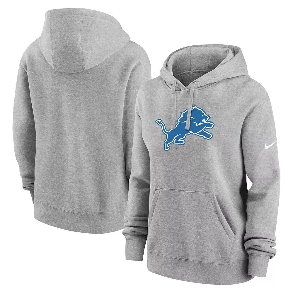 Women's Nike Heather Gray Detroit Lions Club Fleece Pullover Hoodie,  Product Image