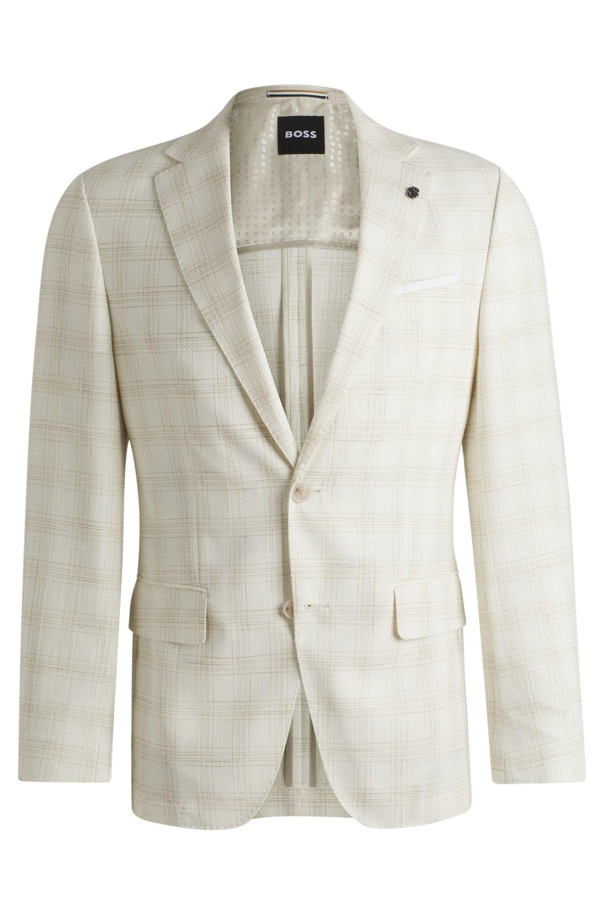 Slim-fit suit jacket in a checked wool blend Product Image