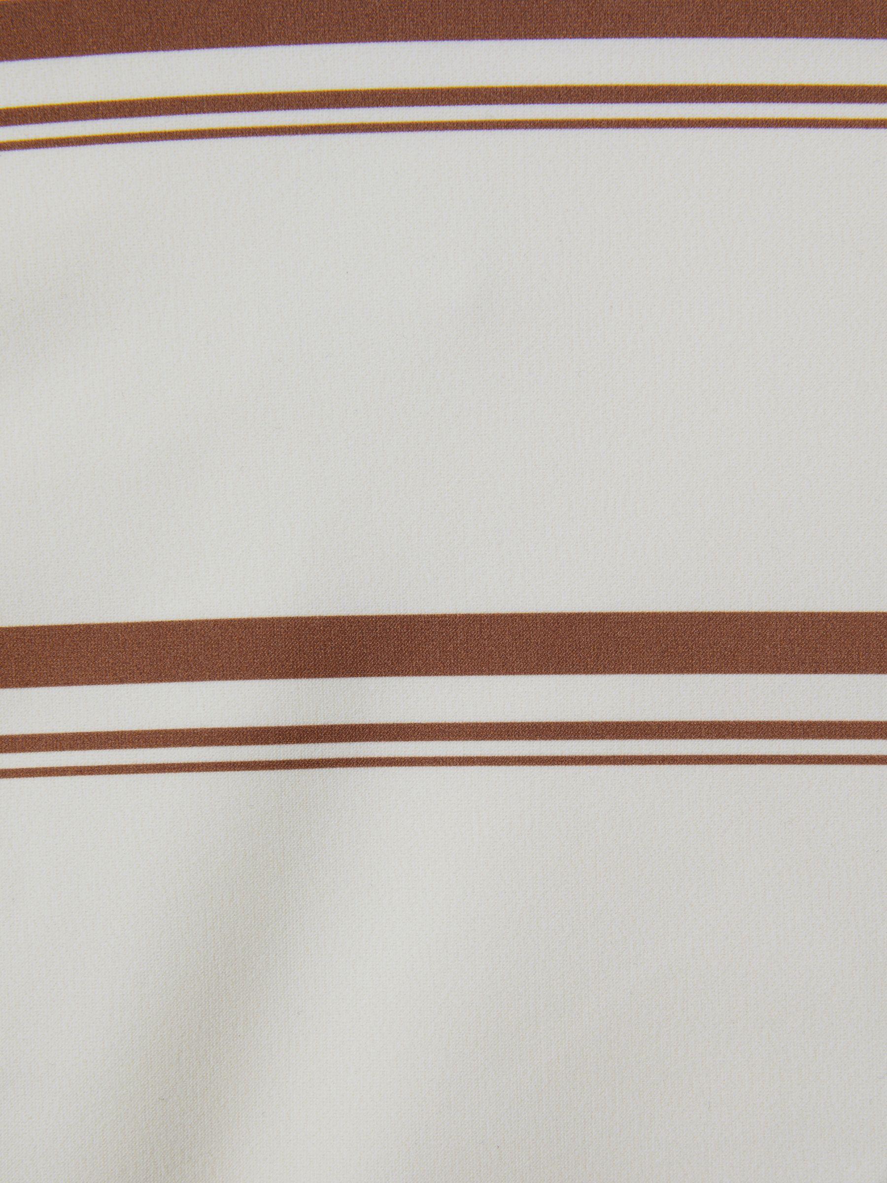 Striped High Cut Bikini Bottoms in Cream/Brown Product Image