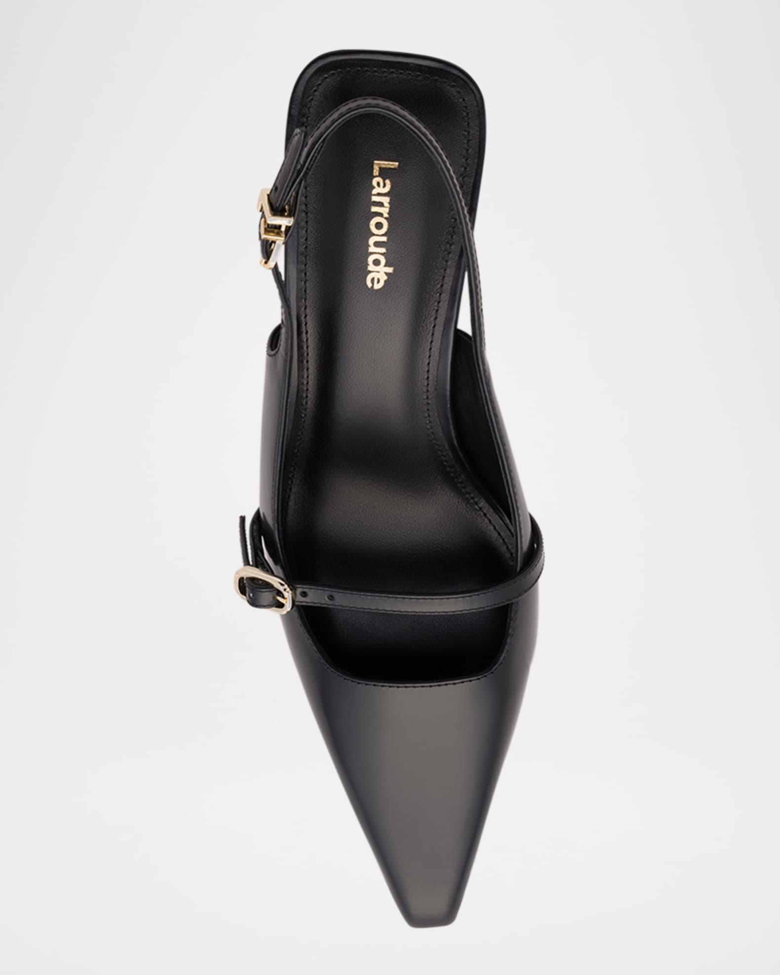 Ines Leather Buckle Slingback Pumps Product Image