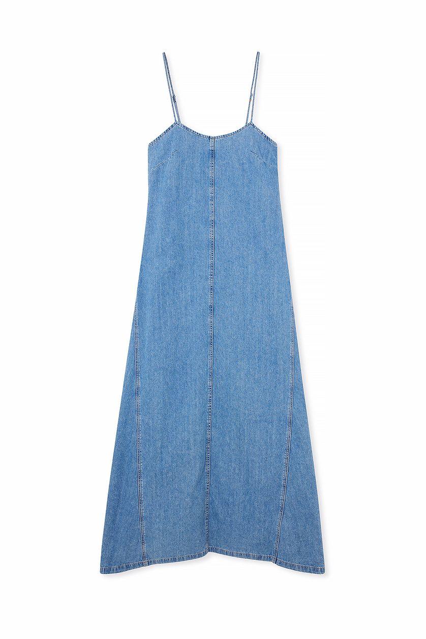 Seam Detail Maxi Denim Dress Product Image