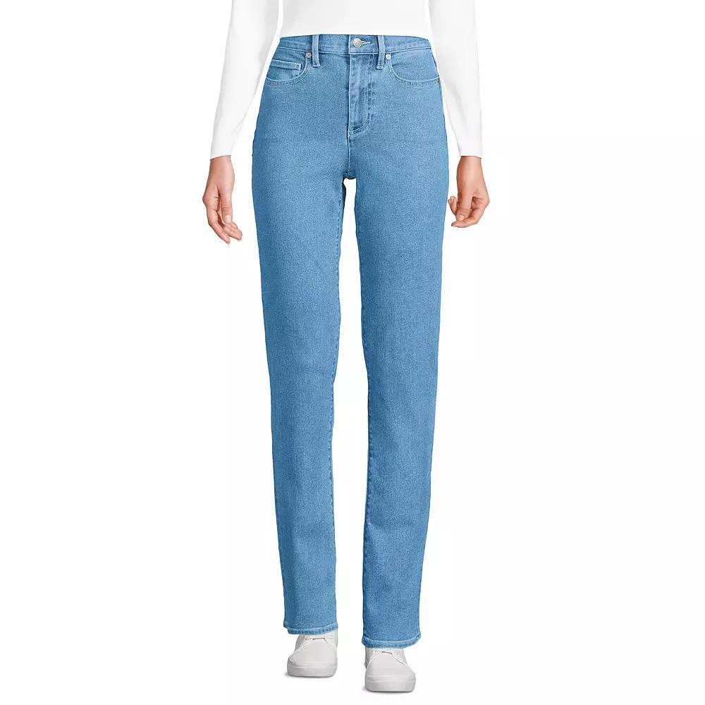 Petite Lands' End Recover High-Rise Straight-Leg Jeans, Women's,  Product Image