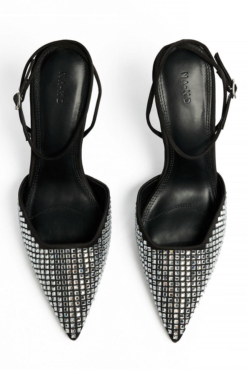 Rhinestone Covered Pumps Silver Product Image