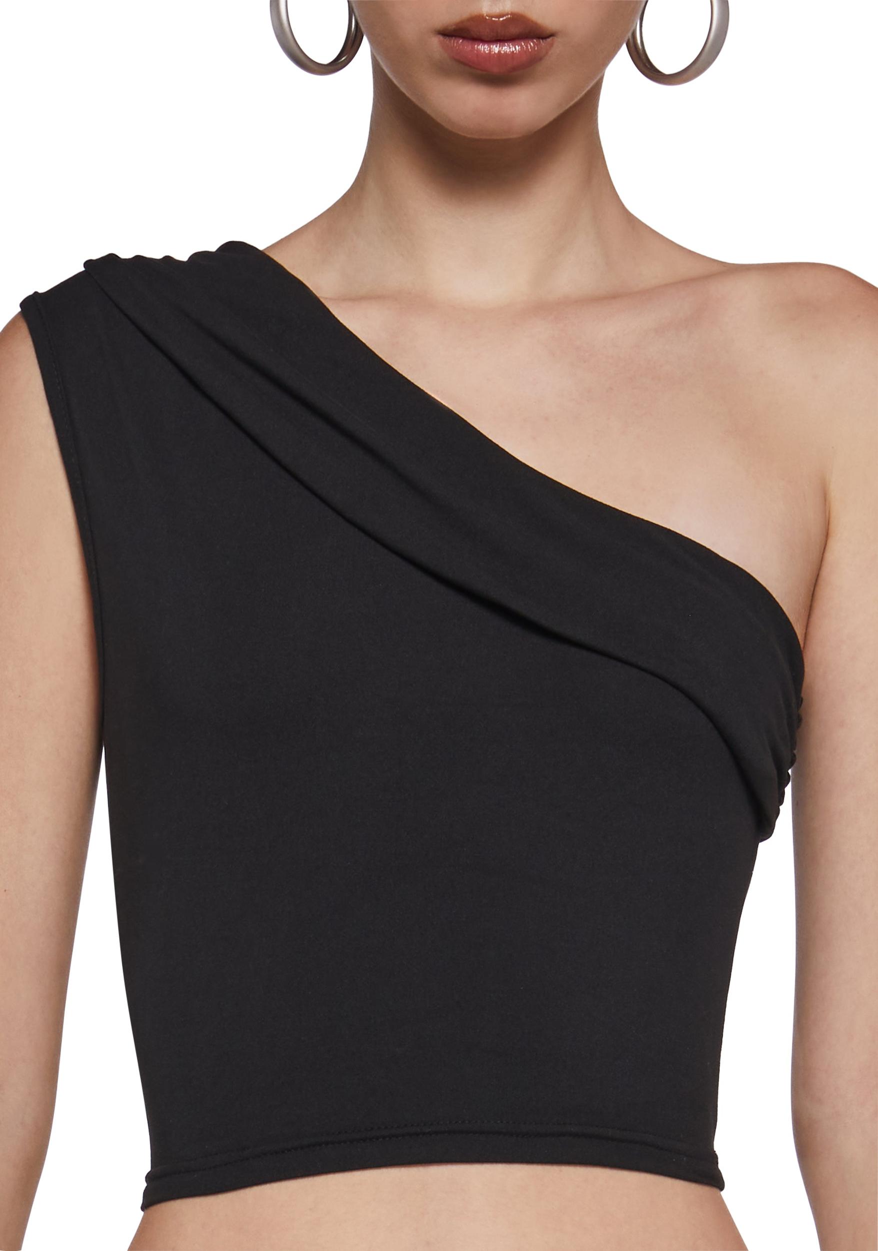 Womens Sexy Off The Shoulder Top - Black Product Image