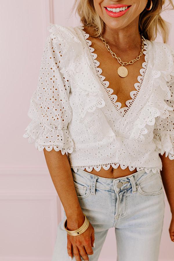 Romantic Story Eyelet Crop Top Product Image