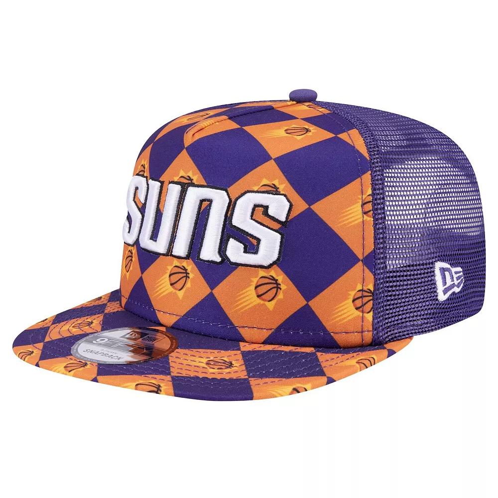 Men's New Era Purple Phoenix Suns Seeing Diamonds A-Frame Trucker 9FIFTY Snapback Hat, Phx Purple Product Image