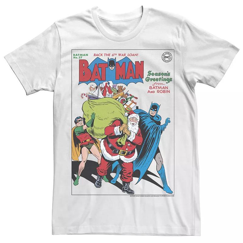 Men's DC Comics Seasons Greetings From Batman And Robin Christmas Tee,  Product Image