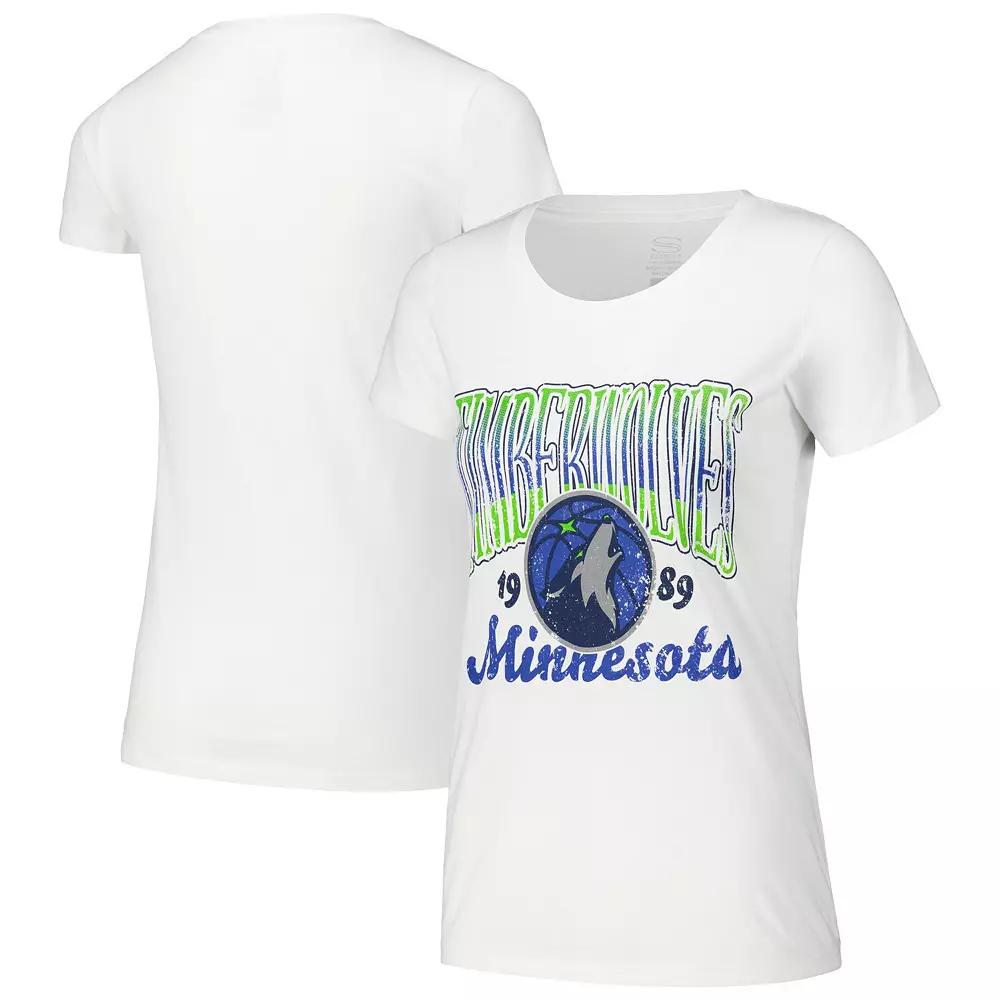 Women's Stadium Essentials White Minnesota Timberwolves Sky High T-Shirt,  Product Image