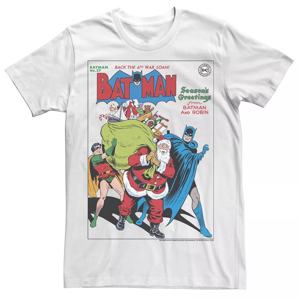 Men's DC Comics Seasons Greetings From Batman And Robin Christmas Tee,  Product Image
