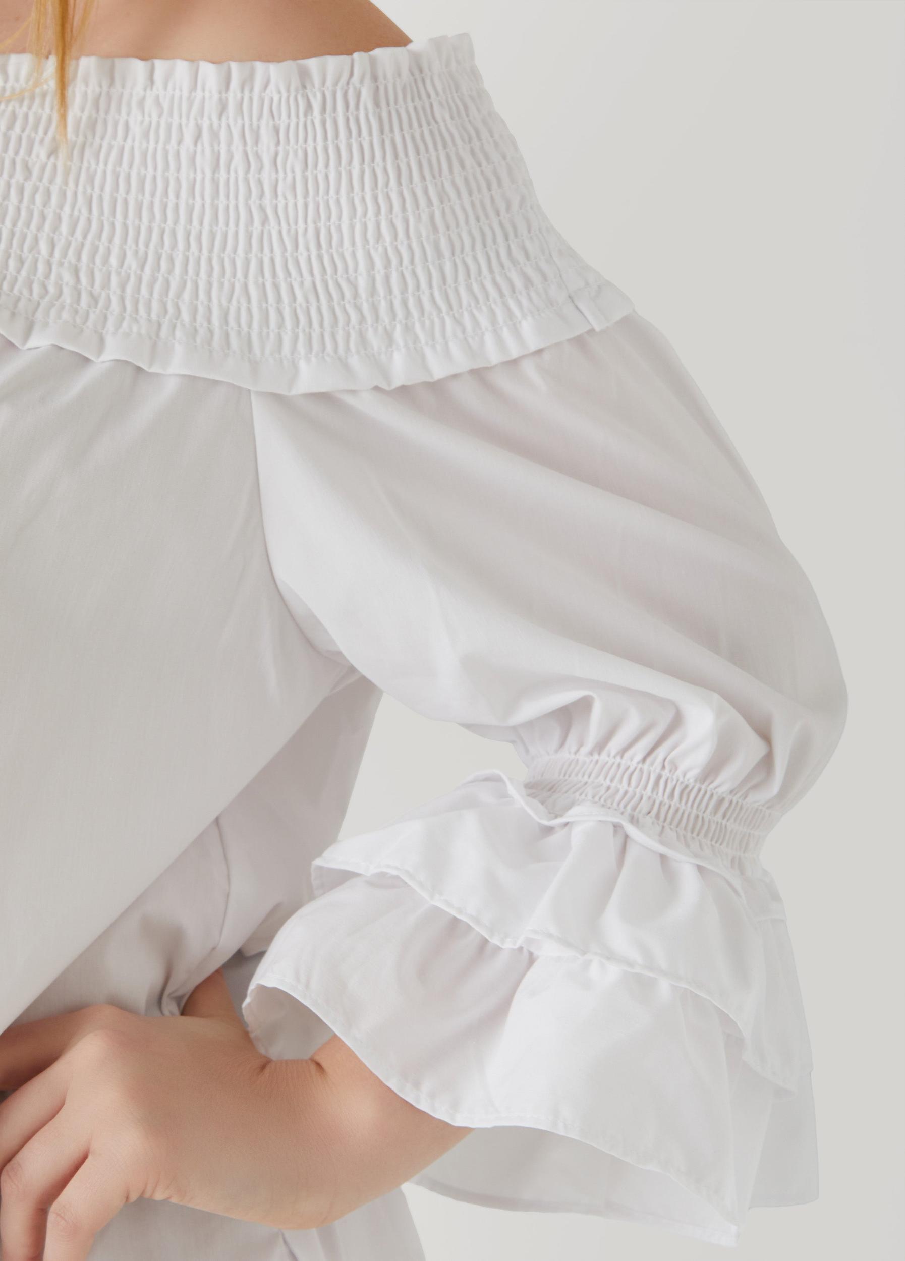 Off The Shoulder Poplin Dress Product Image