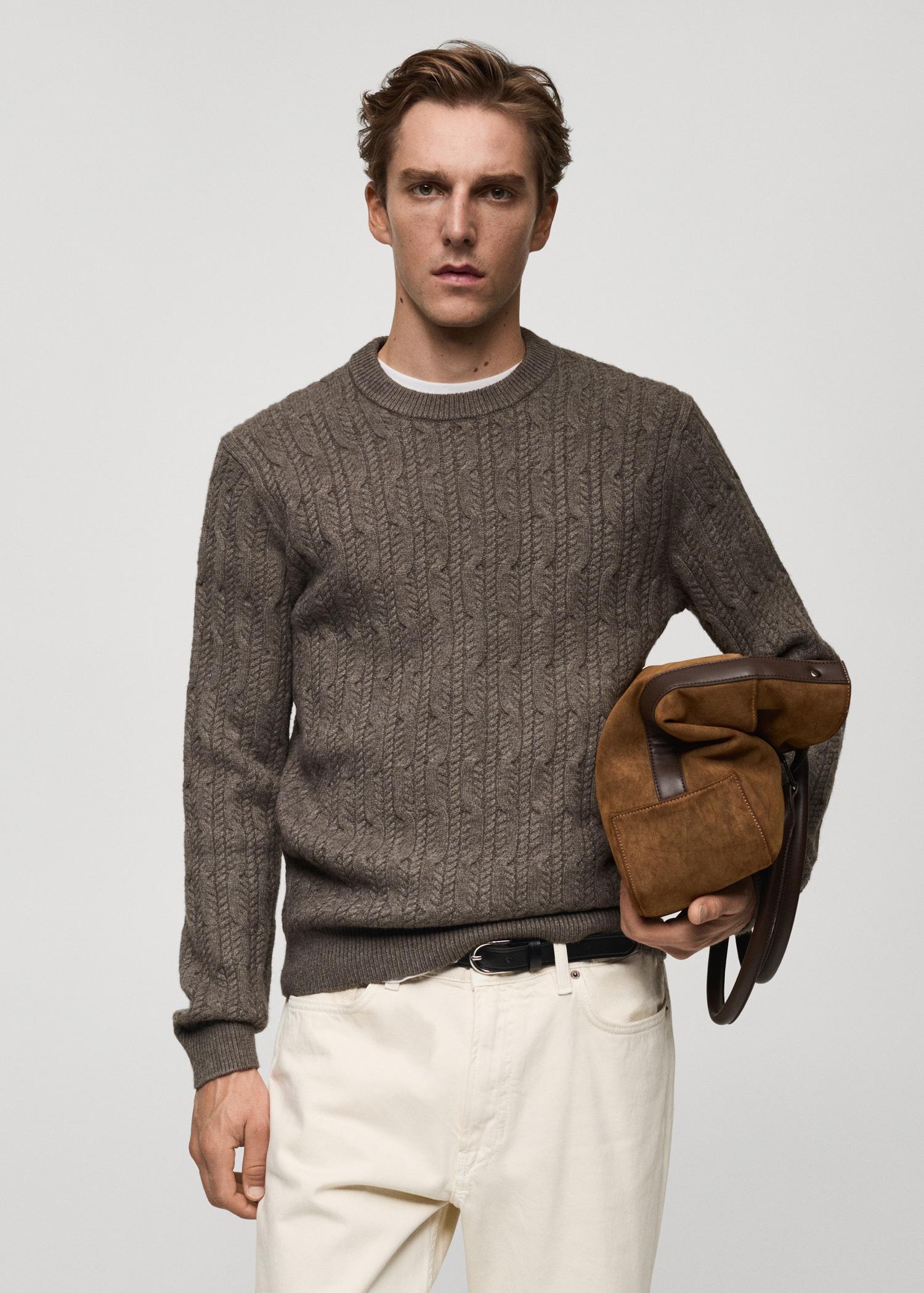 Braided knitted sweater - Men | MANGO USA Product Image