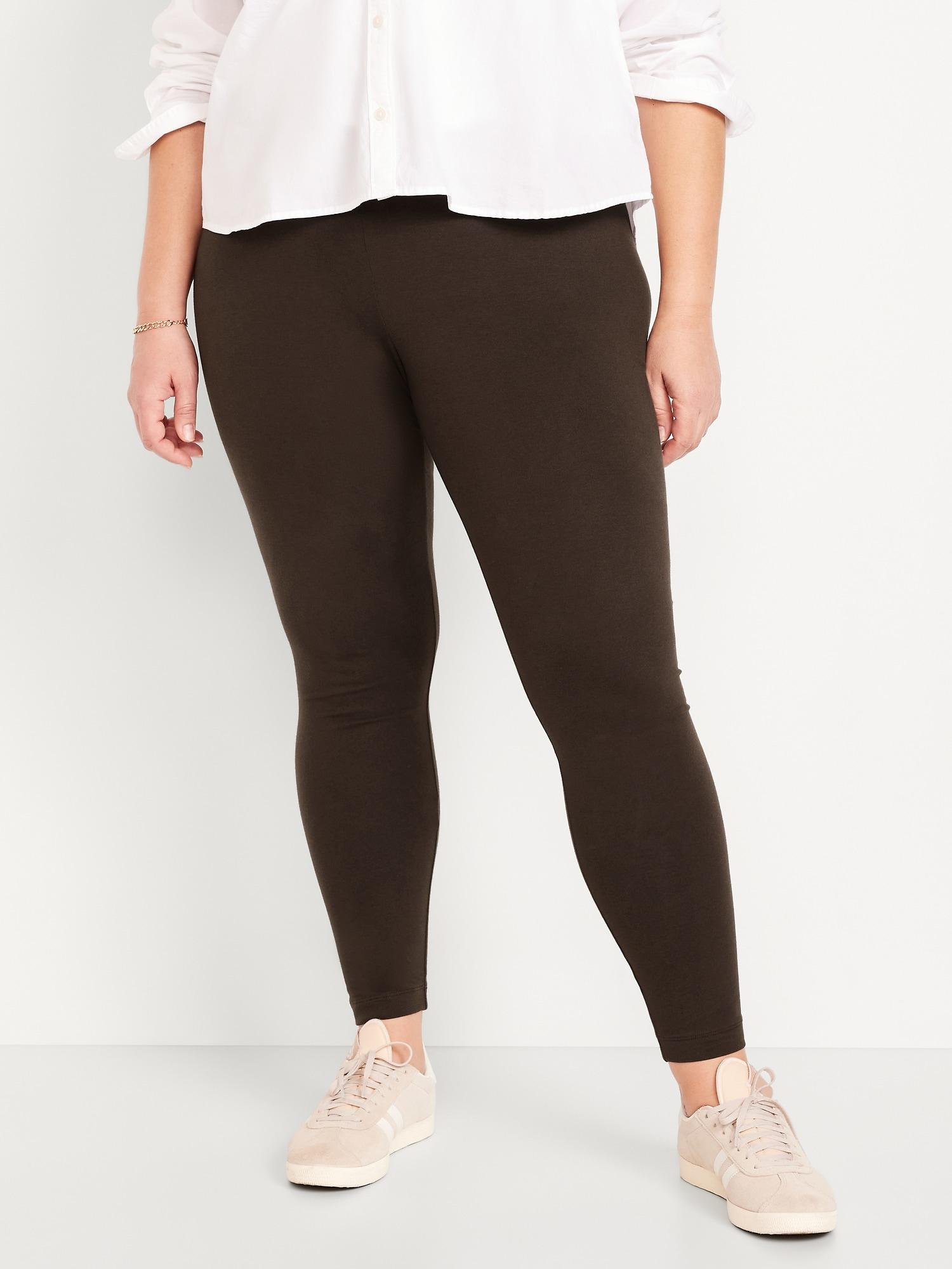 High-Waisted Jersey Fashion Layering Leggings Product Image