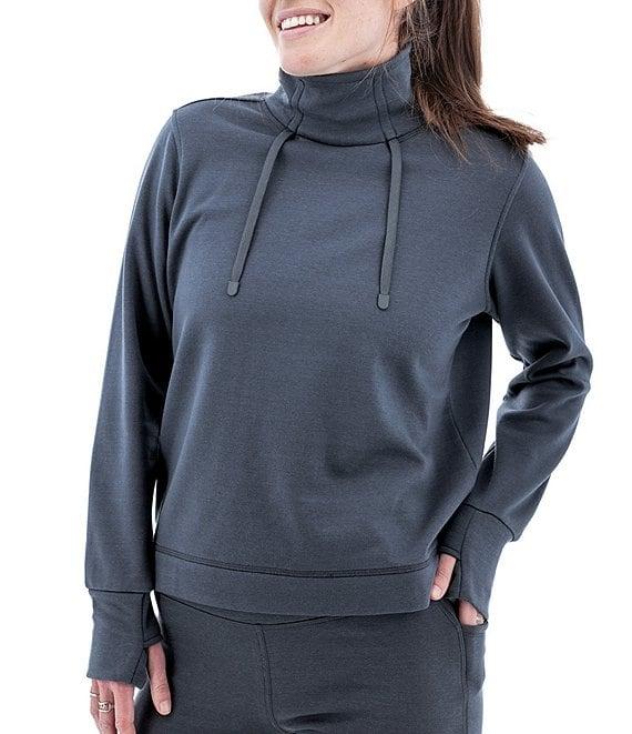 Aventura Long Sleeve Thumbholes Mock Neck Sustainable Fleece Dogwalker Top Product Image
