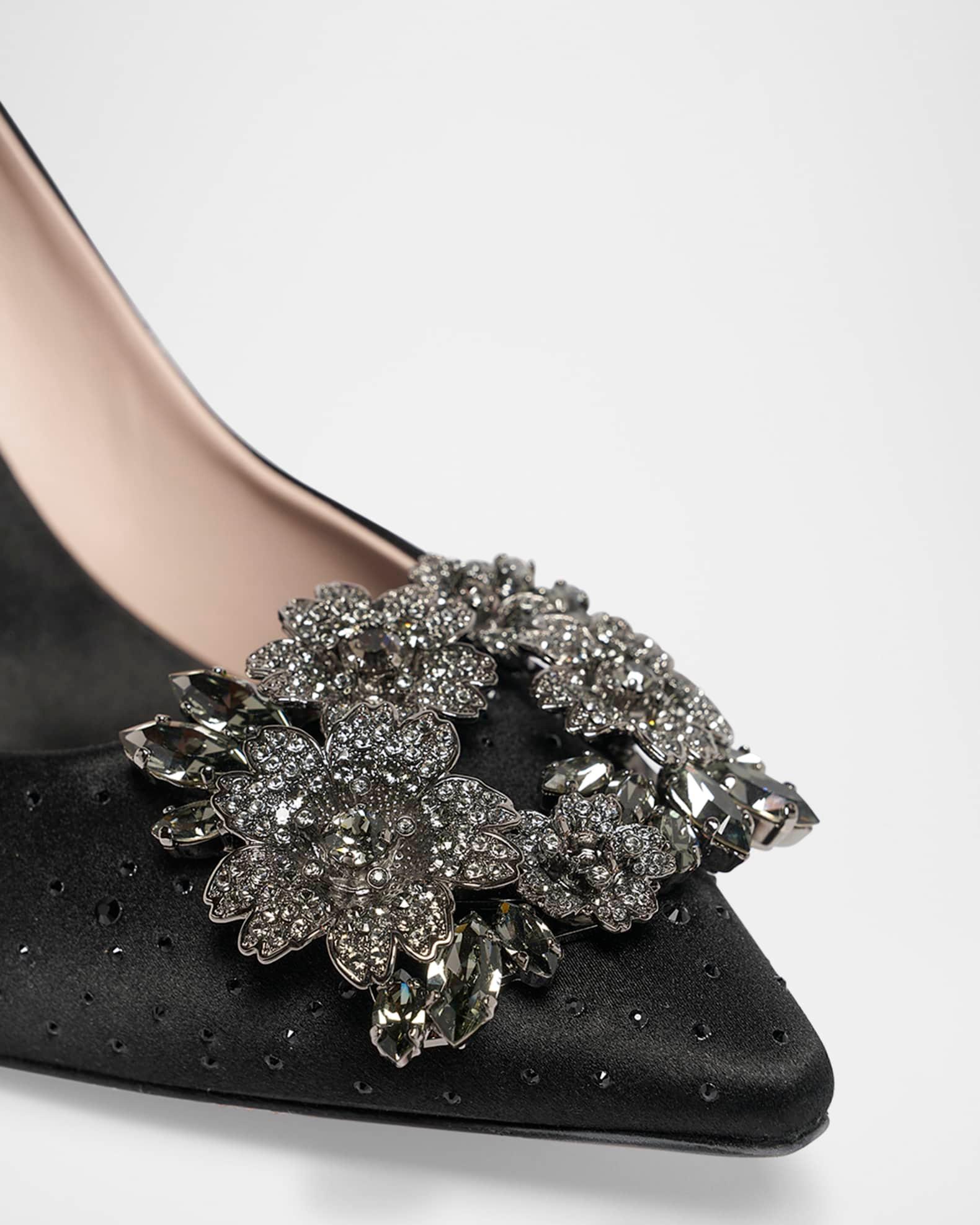 Bouquet Strass Hot-Fix Satin Pumps Product Image