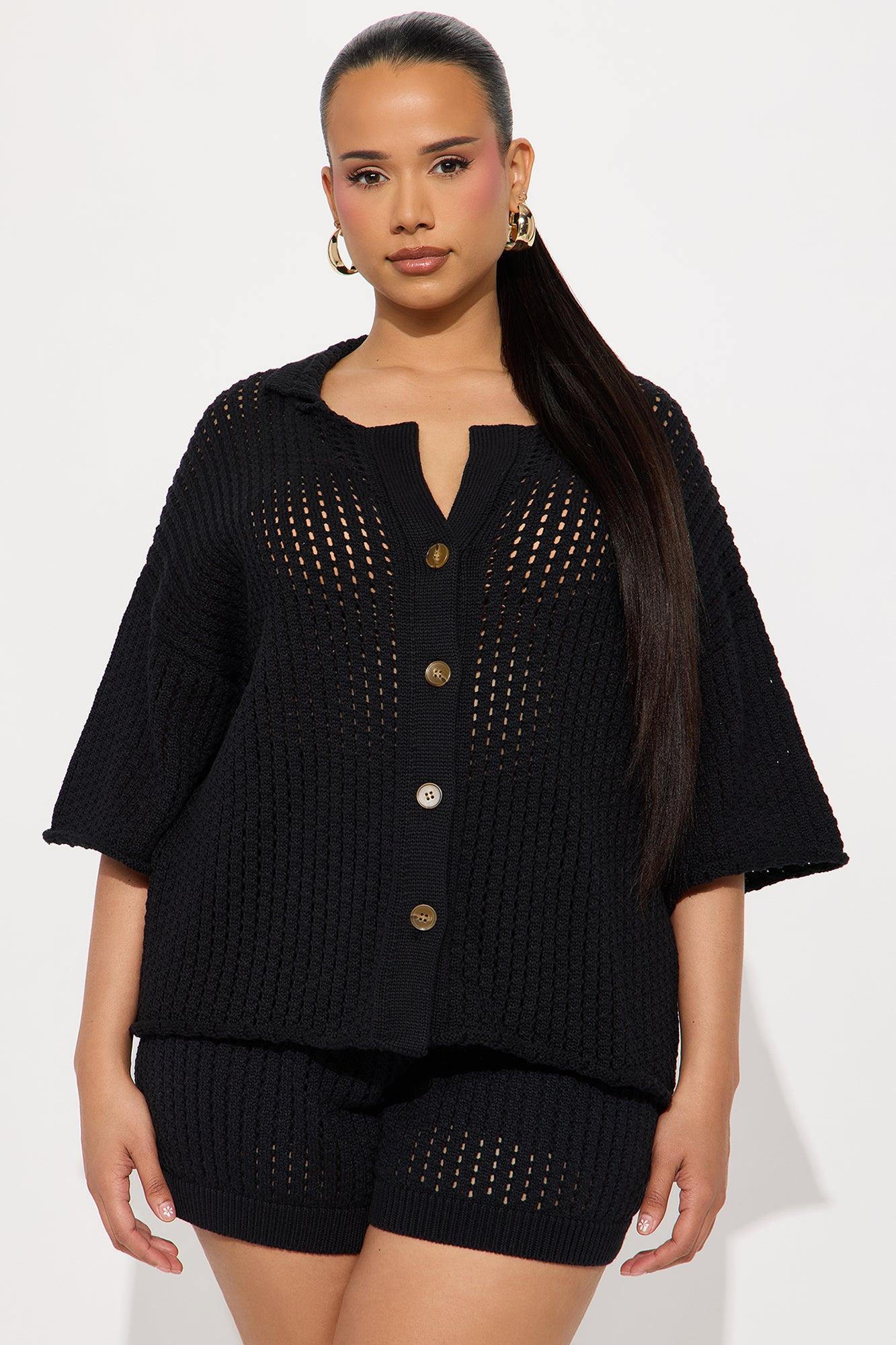 Sandy Crochet Short Set - Black Product Image