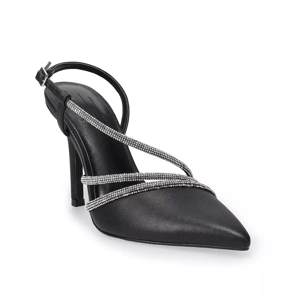 Apt. 9® Tyraa Bling Pointed Women's Pumps, Size: 8.5, Black Product Image