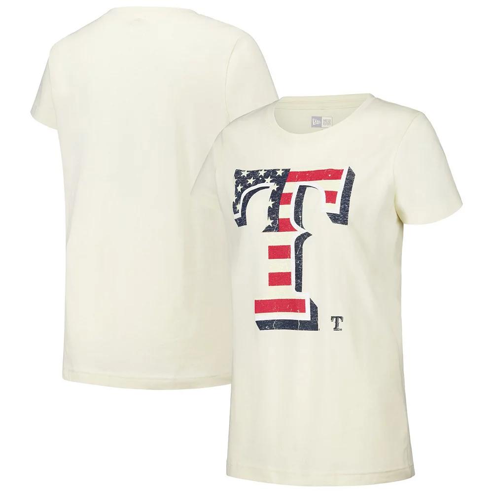 Women's New Era Cream Texas Rangers Vintage T-Shirt,  Product Image