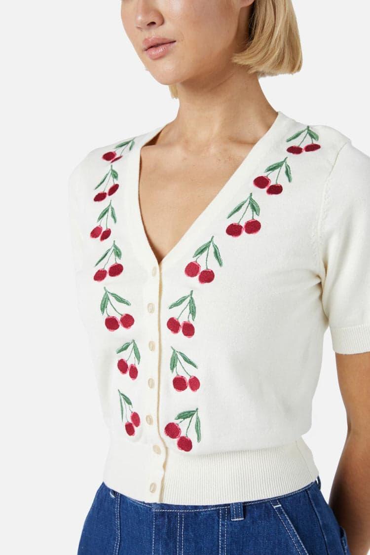 Cherry Embroidered Cardigan Product Image