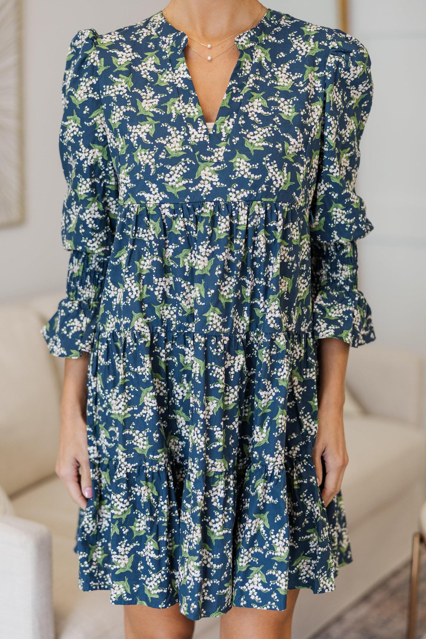 NURSING COLLECTION: In Your Happy Place Navy Floral Dress Female Product Image