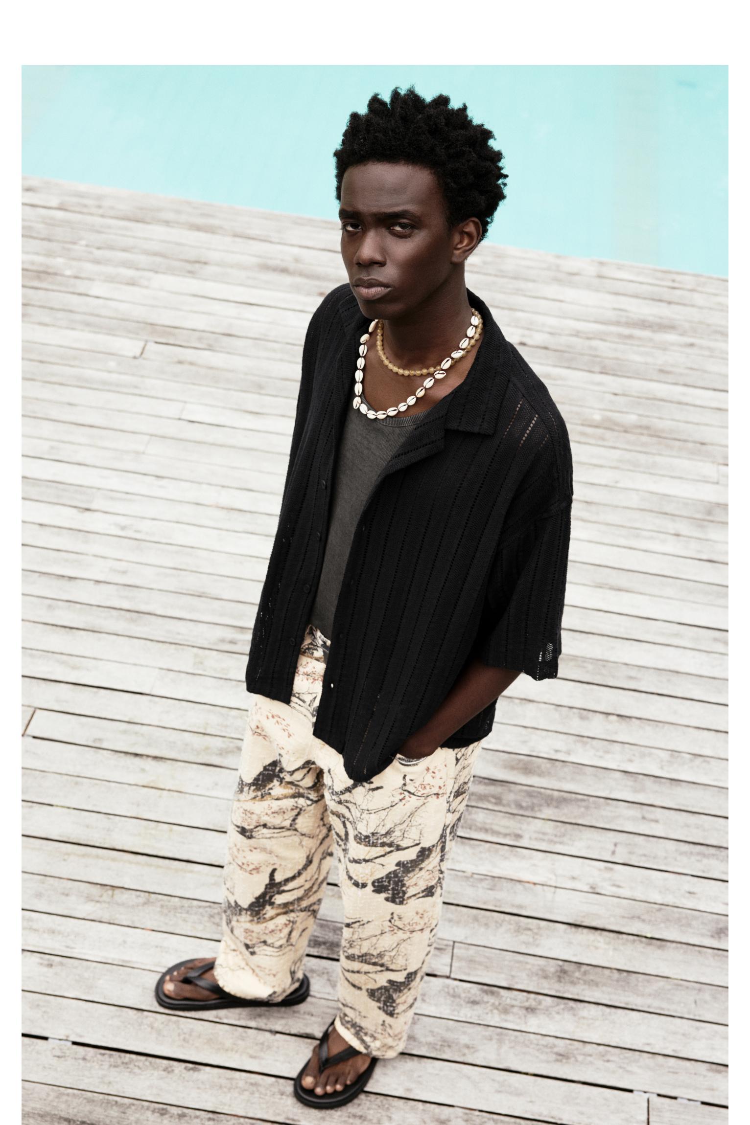 Black textured short sleeve shirt Product Image