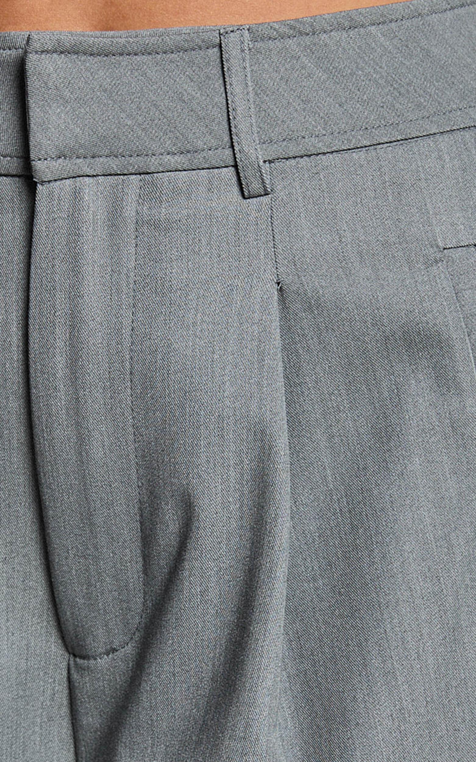 Hope Pants - Wide Leg Tailored Pants in Grey Product Image