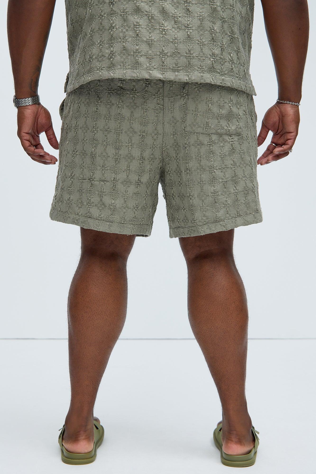 Mav Textured Shorts - Olive Product Image