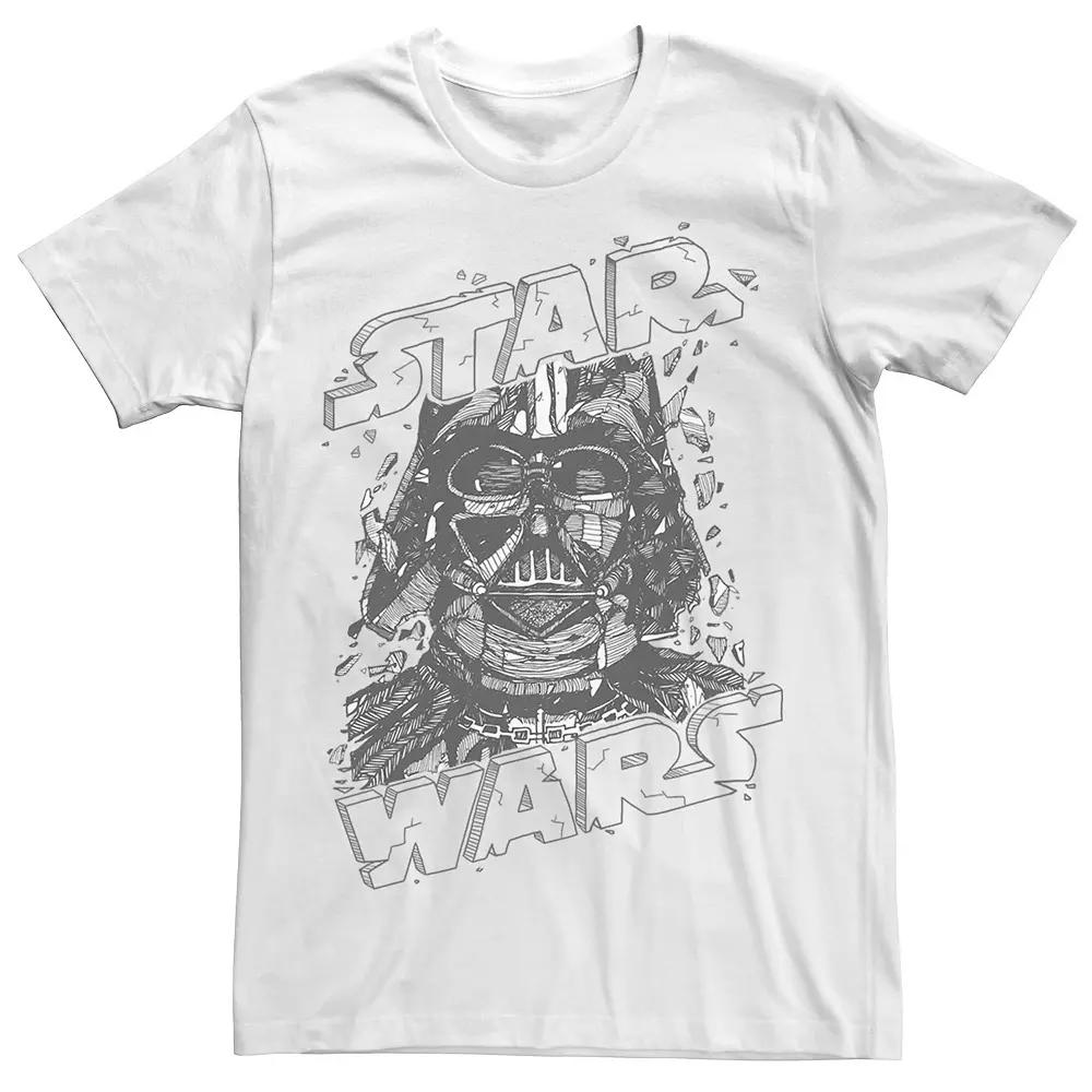Men's Star Wars Darth Vader Cartoon Sketched Line Art Graphic Tee,  Product Image