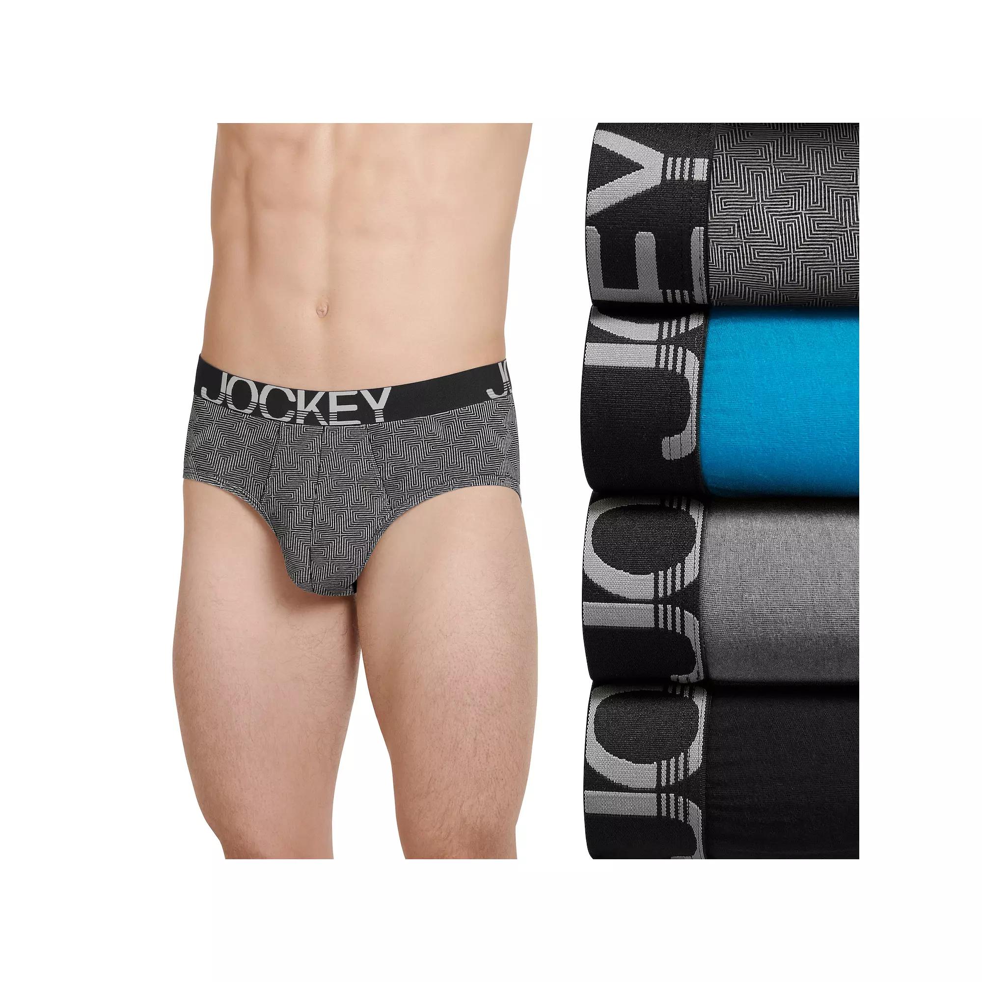 Men's Jockey 4-Pack ActiveStretch™ Briefs, Size: XXL, Zstripe Team Product Image
