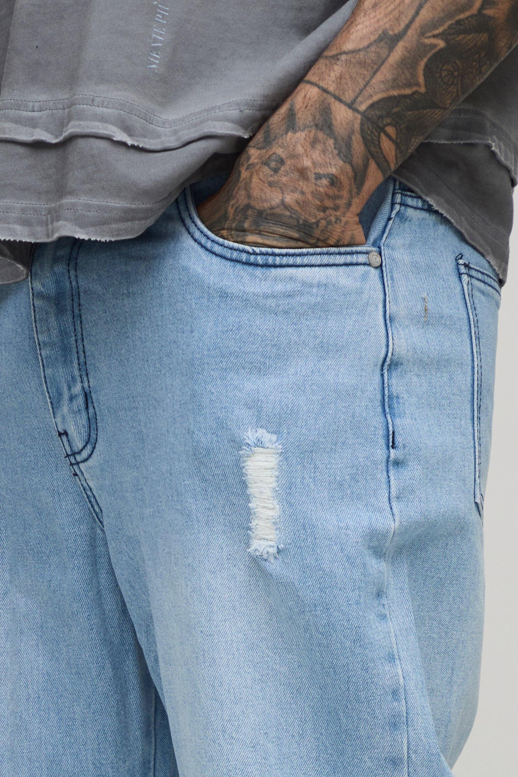 Tall Distressed Stretch Flared Jeans | boohooMAN USA Product Image