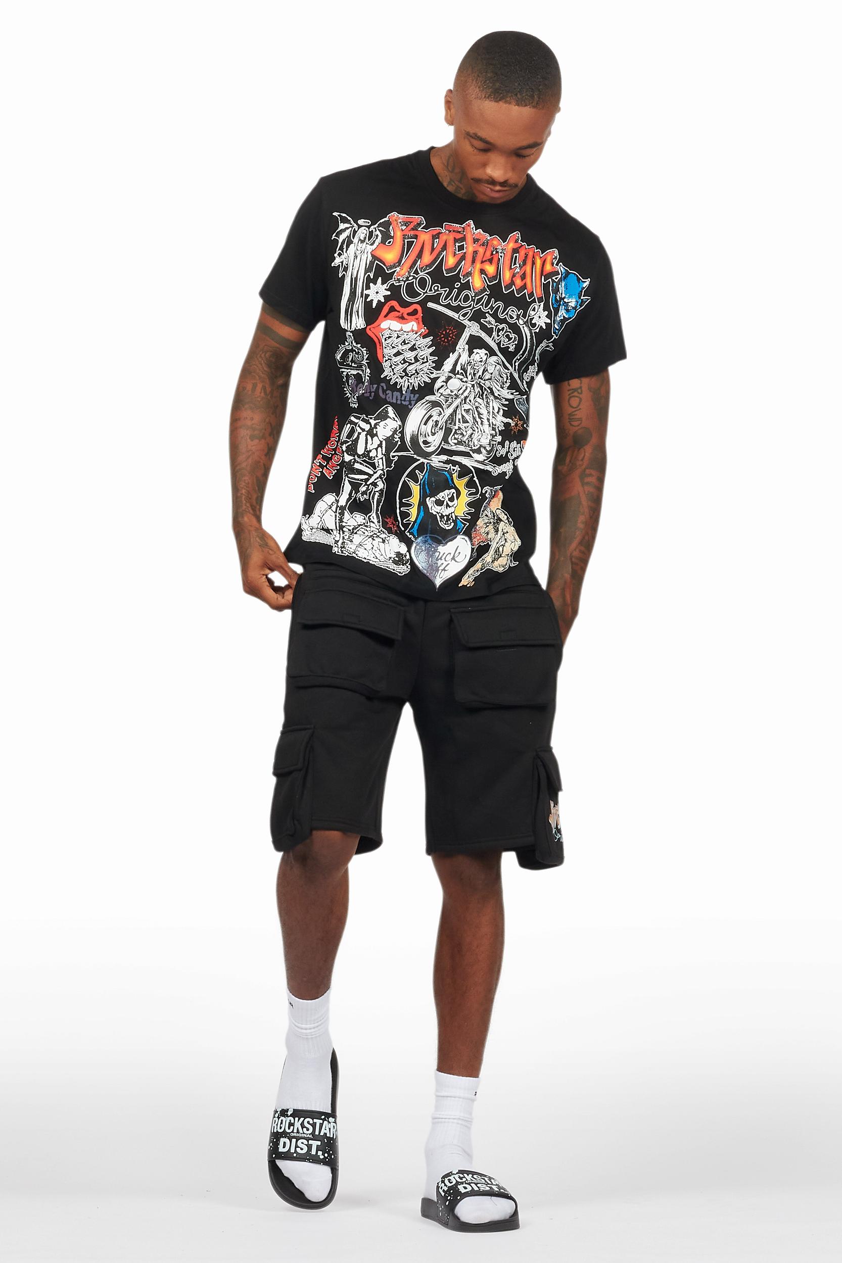 Shoota Black/Red Short Set Male Product Image