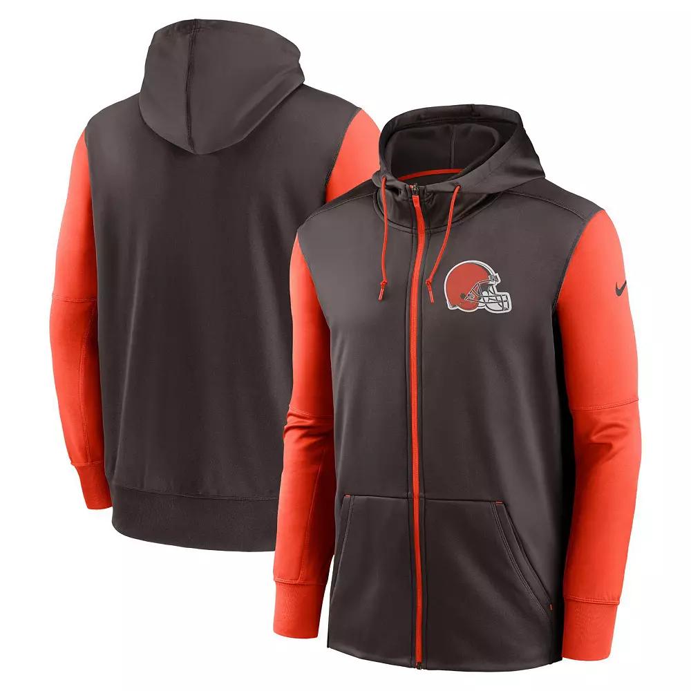 Men's Nike  Brown Cleveland Browns Performance Full-Zip Hoodie, Size: Medium Product Image
