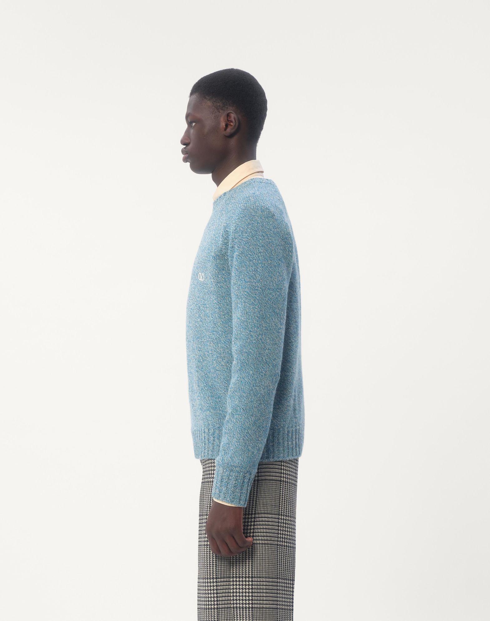 Crewneck Wool Sweater With Vlogo Embroidery Product Image